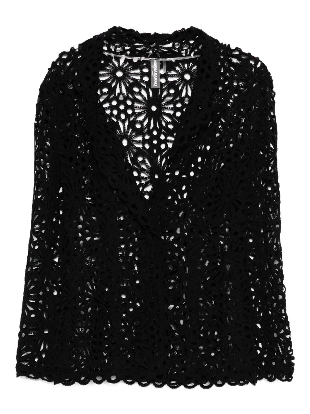 Giacca monopetto a fiori in nero Norma Kamali - donna 