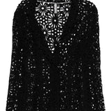 Giacca monopetto a fiori in nero Norma Kamali - donna 