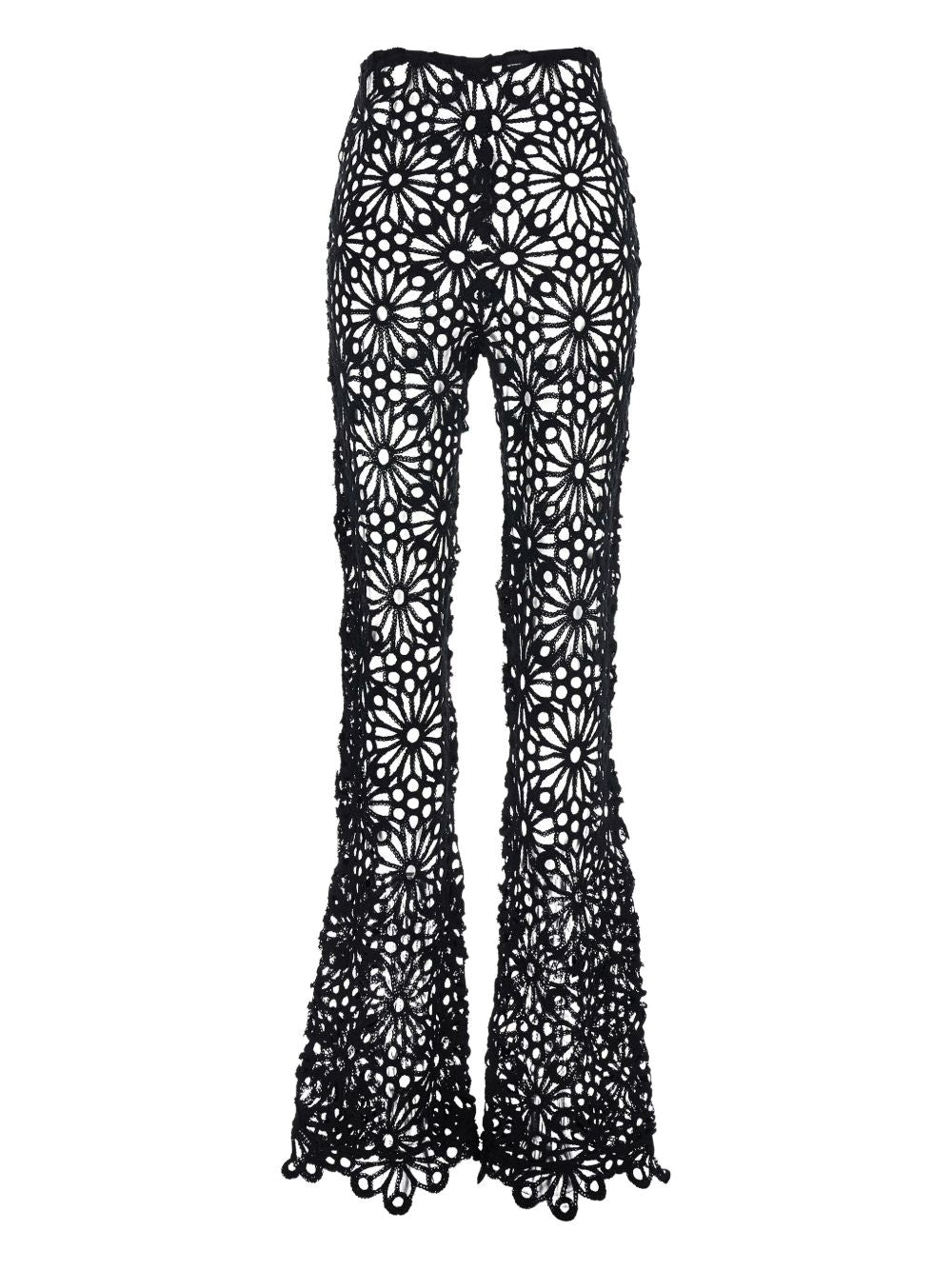 Pantaloni all'uncinetto in nero Norma Kamali - donna 