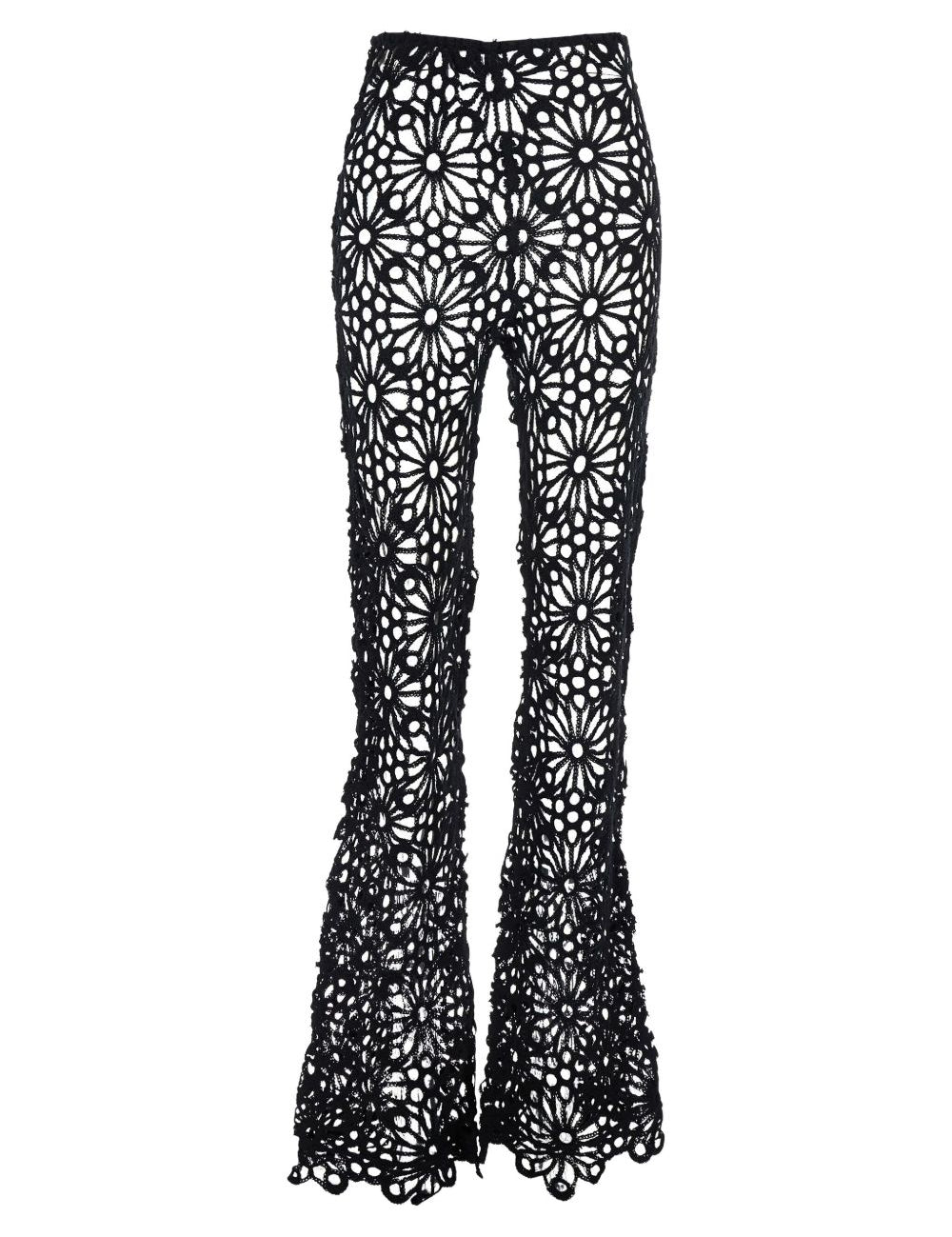 Pantaloni all'uncinetto in nero Norma Kamali - donna 