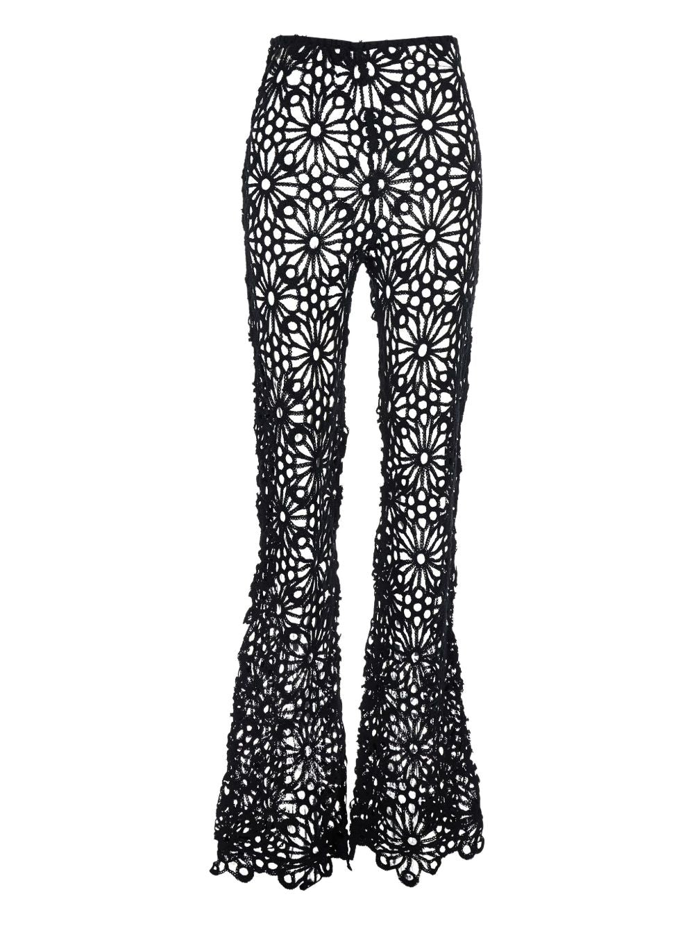 Pantaloni all'uncinetto in nero Norma Kamali - donna 