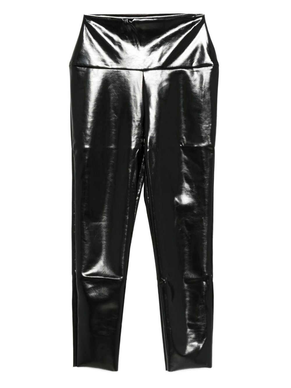 Leggings a vita alta con finitura lucida in nero Norma kamali - donna 