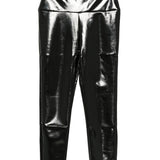 Leggings a vita alta con finitura lucida in nero Norma kamali - donna 