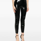 Leggings a vita alta con finitura lucida in nero Norma kamali - donna 