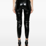 Leggings a vita alta con finitura lucida in nero Norma kamali - donna 