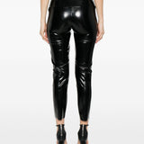 Leggings a vita alta con finitura lucida in nero Norma kamali - donna 