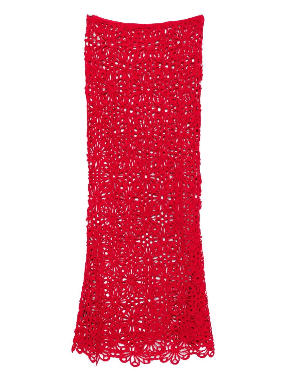 Gonna in pizzo floreale in rosso Norma kamali - donna 
