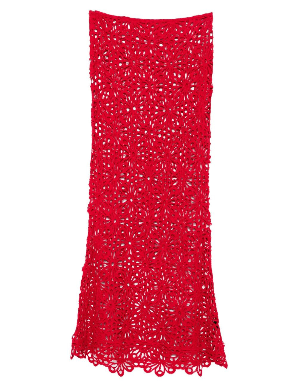 Gonna in pizzo floreale in rosso Norma kamali - donna 