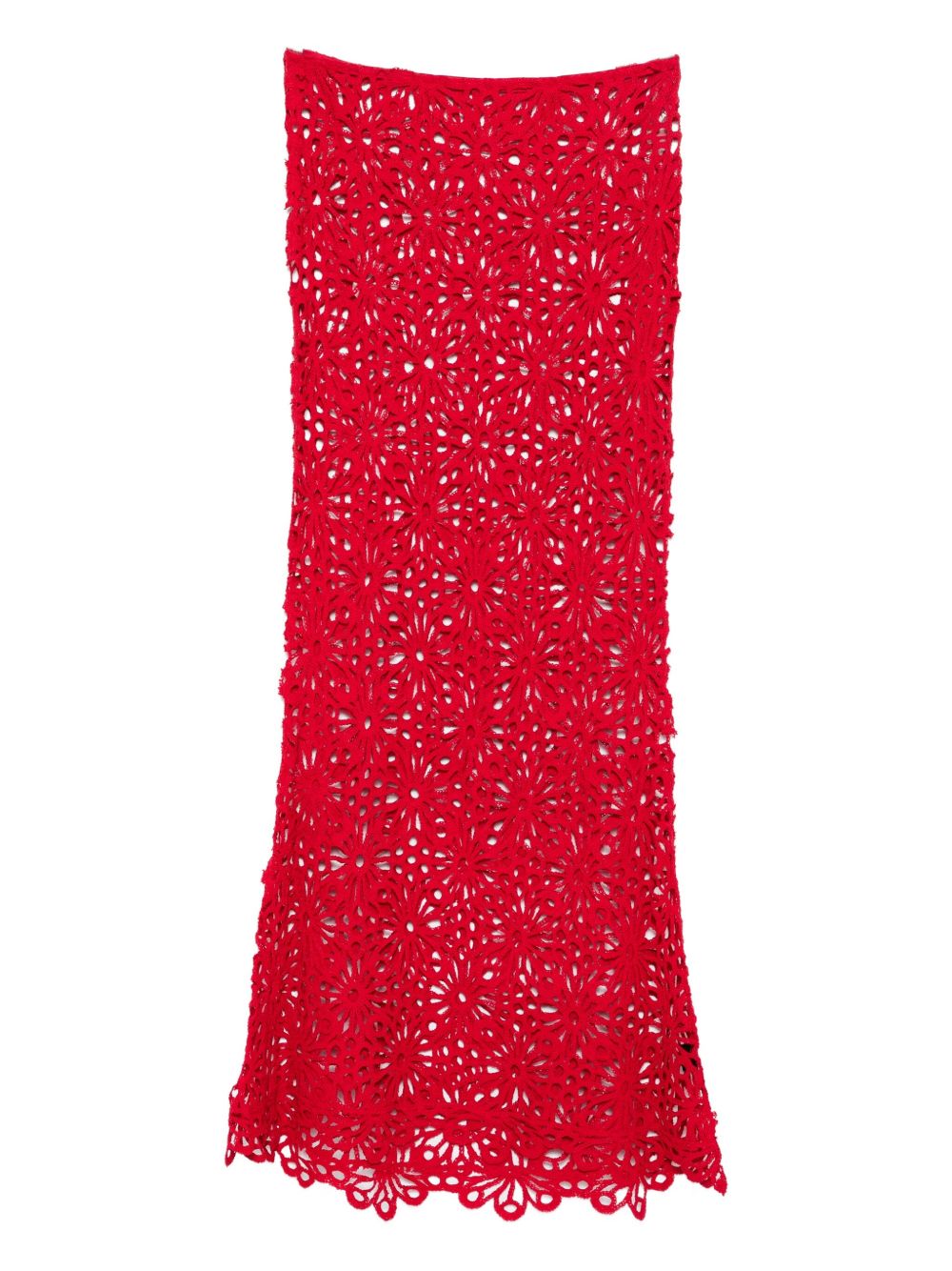 Gonna in pizzo floreale in rosso Norma kamali - donna 