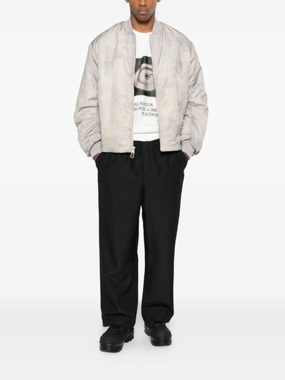 Bomber con zip in beige Oamc peacemaker - uomo 