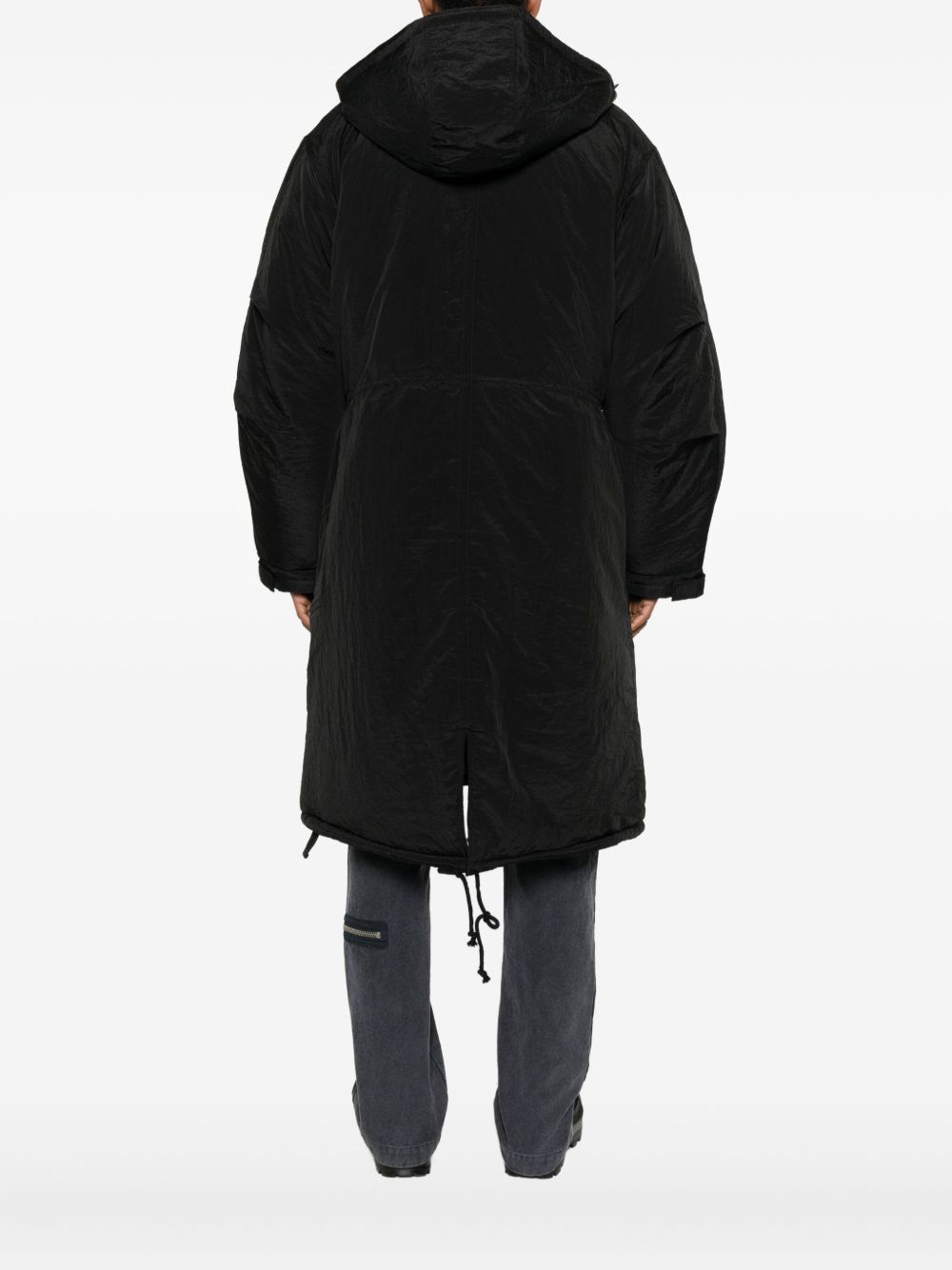 Cappotto con caqppuccio in nero Oamc peacemaker - uomo 