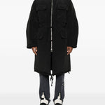 Cappotto con caqppuccio in nero Oamc peacemaker - uomo 