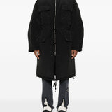 Cappotto con caqppuccio in nero Oamc peacemaker - uomo 