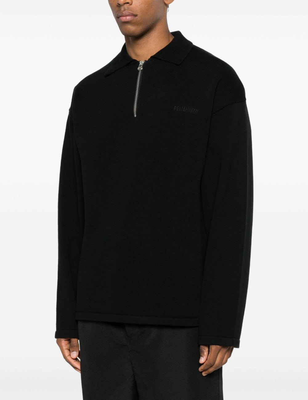 Polo con zip a maniche lunghe in nero Oamc peacemaker - uomo 