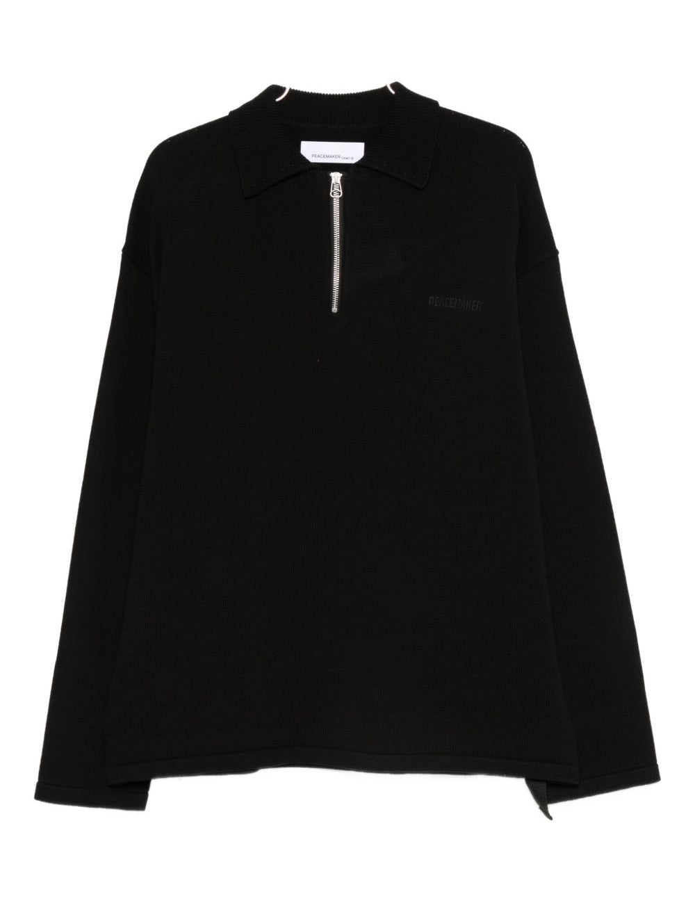 Polo con zip a maniche lunghe in nero Oamc peacemaker - uomo 