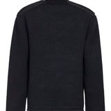 Maglione in maglia con zip sulla spalla in nero OAMC PEACEMAKER - uomo 