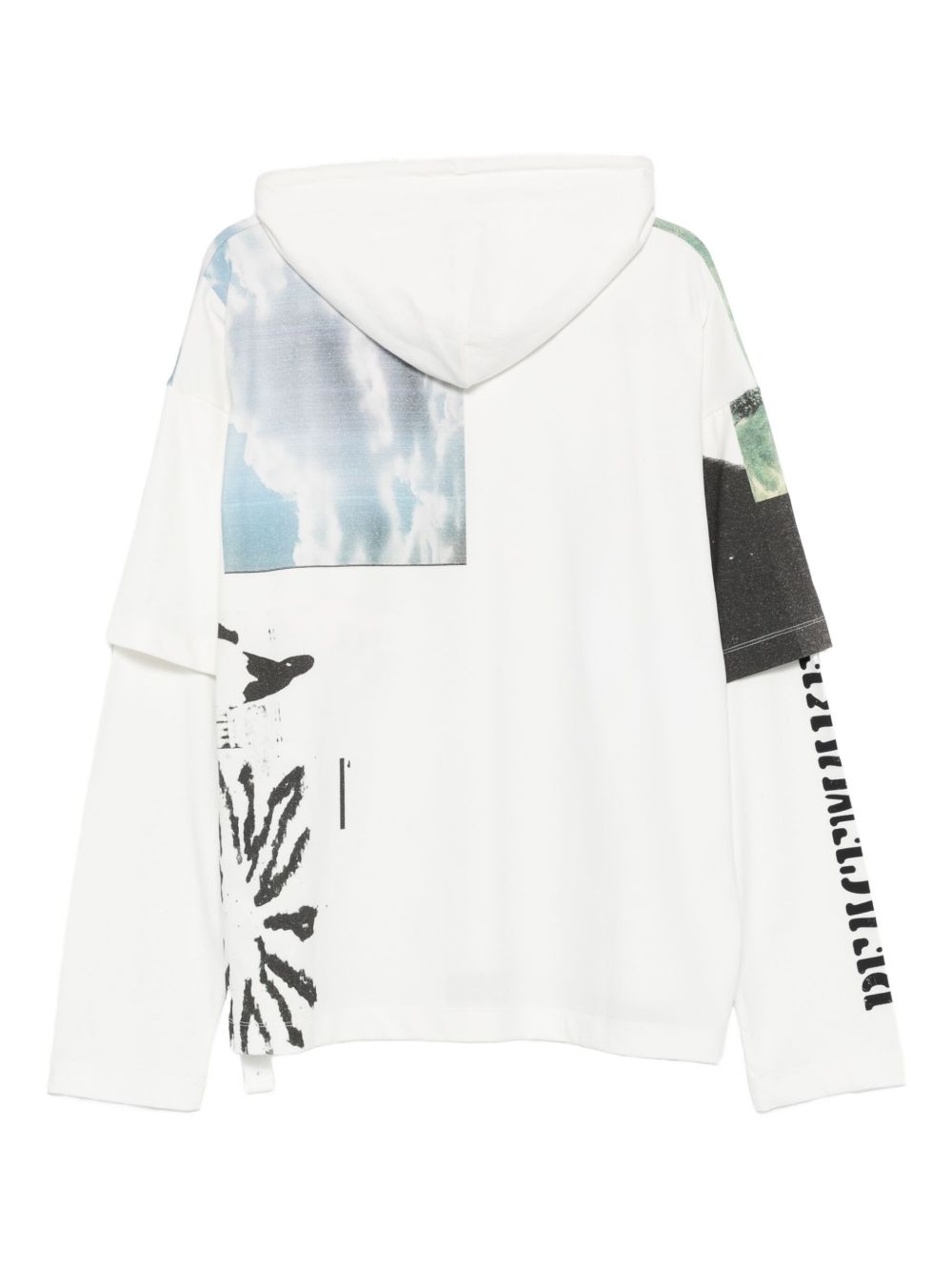 Felpa con stampa e cappuccio in bianco Oamc peacemaker - uomo 