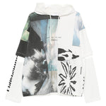 Felpa con stampa e cappuccio in bianco Oamc peacemaker - uomo 