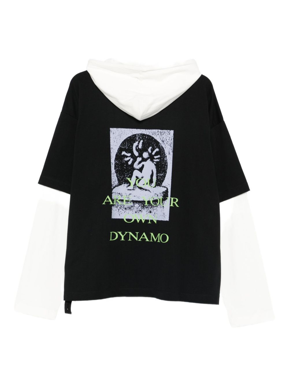 Felpa con cappuccio dynamo in nero e bianco Oamc peacemaker - uomo 