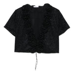 Top con decorazione a fiori con lurex in nero Oséree - donna 