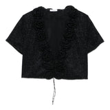 Top con decorazione a fiori con lurex in nero Oséree - donna 