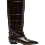 Stivali bettina con effetto pelle coccodrillo in marrone Paris texas - donna 