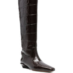 Stivali bettina con effetto pelle coccodrillo in marrone Paris texas - donna 