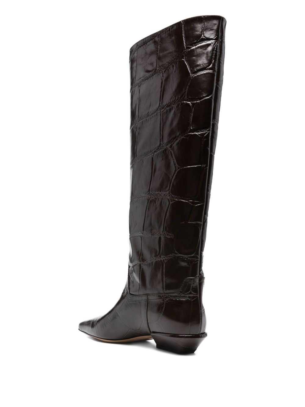 Stivali bettina con effetto pelle coccodrillo in marrone Paris texas - donna 