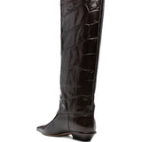 Stivali bettina con effetto pelle coccodrillo in marrone Paris texas - donna 
