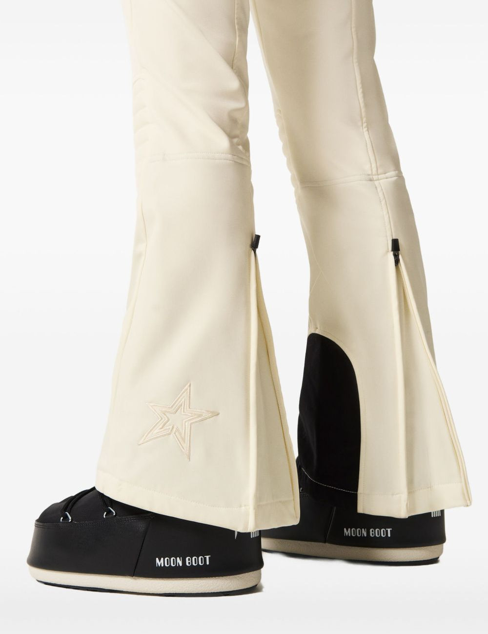 Pantaloni da sci a pannelli svasati in bianco Perfect moment - donna 