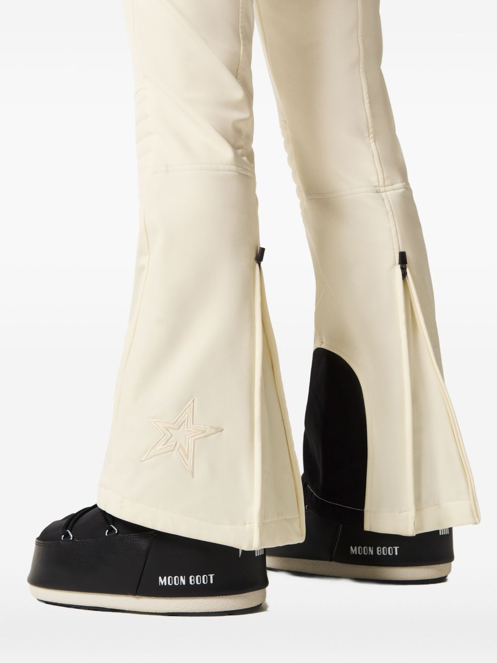 Pantaloni da sci a pannelli svasati in bianco Perfect moment - donna 