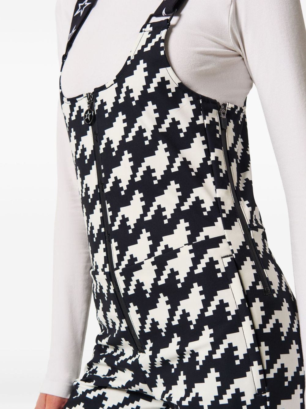 Tuta da sci con fantasia jb in bianco e nero Perfect moment - donna 