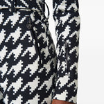Tuta da sci con cappuccio pied de poule in bianco e nero Perfect moment - donna 