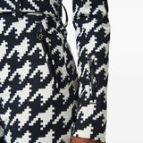 Tuta da sci con cappuccio pied de poule in bianco e nero Perfect moment - donna 