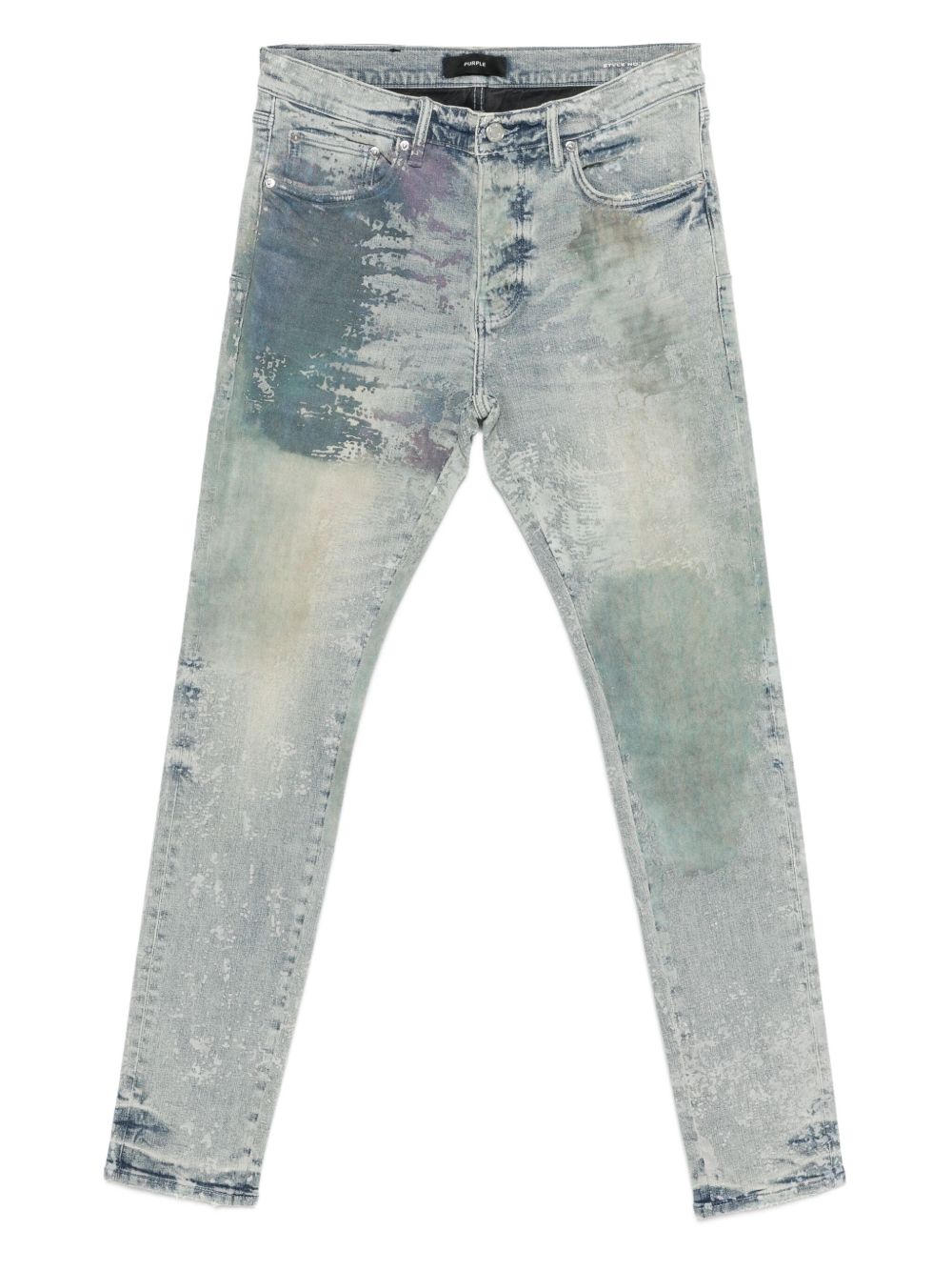 Jeans con effetto vissuto in blu Purple - uomo 