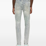 Jeans con effetto vissuto in blu Purple - uomo 