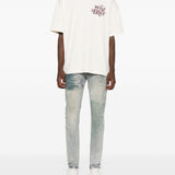 Jeans con effetto vissuto in blu Purple - uomo 
