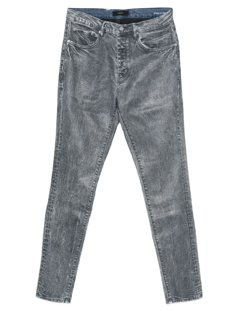 Jeans con lavaggio acido in blu Purple - uomo 
