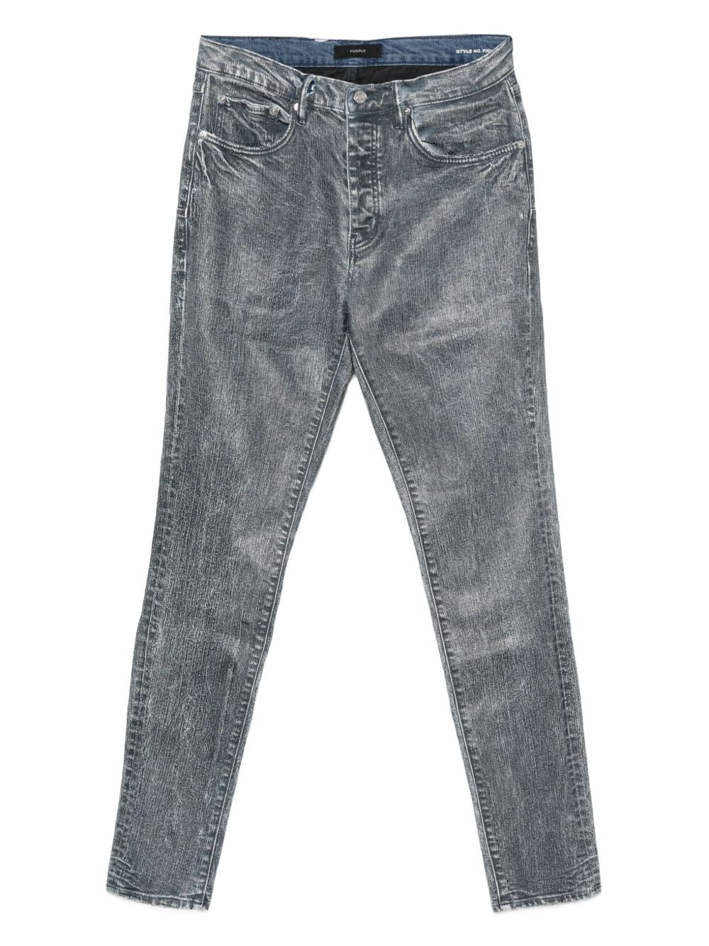 Jeans con lavaggio acido in blu Purple - uomo 