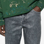 Jeans con lavaggio acido in blu Purple - uomo 