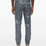 Jeans con lavaggio acido in blu Purple - uomo 