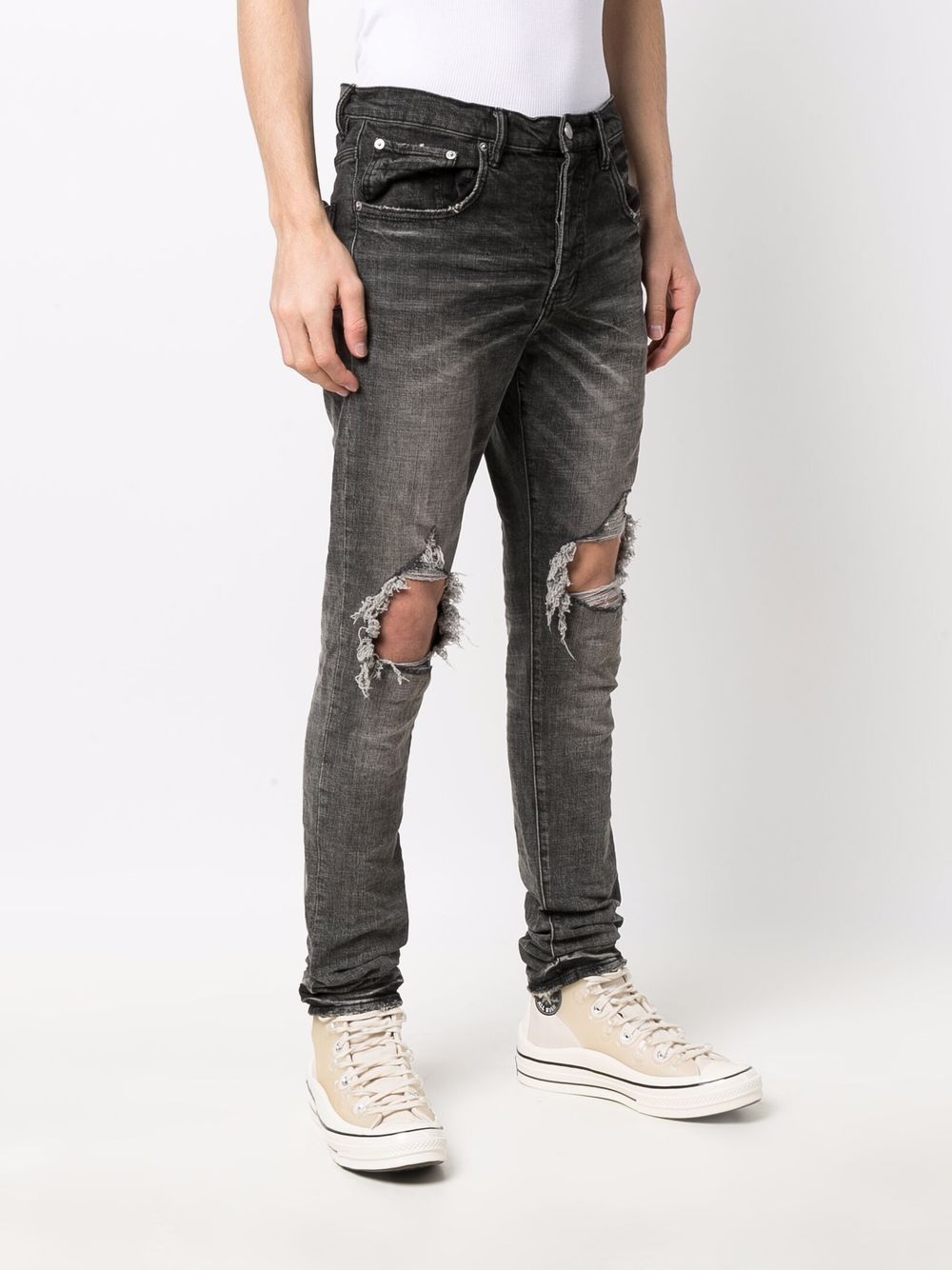 Jeans slim a vita bassa in grigio Purple - uomo 