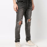 Jeans slim a vita bassa in grigio Purple - uomo 