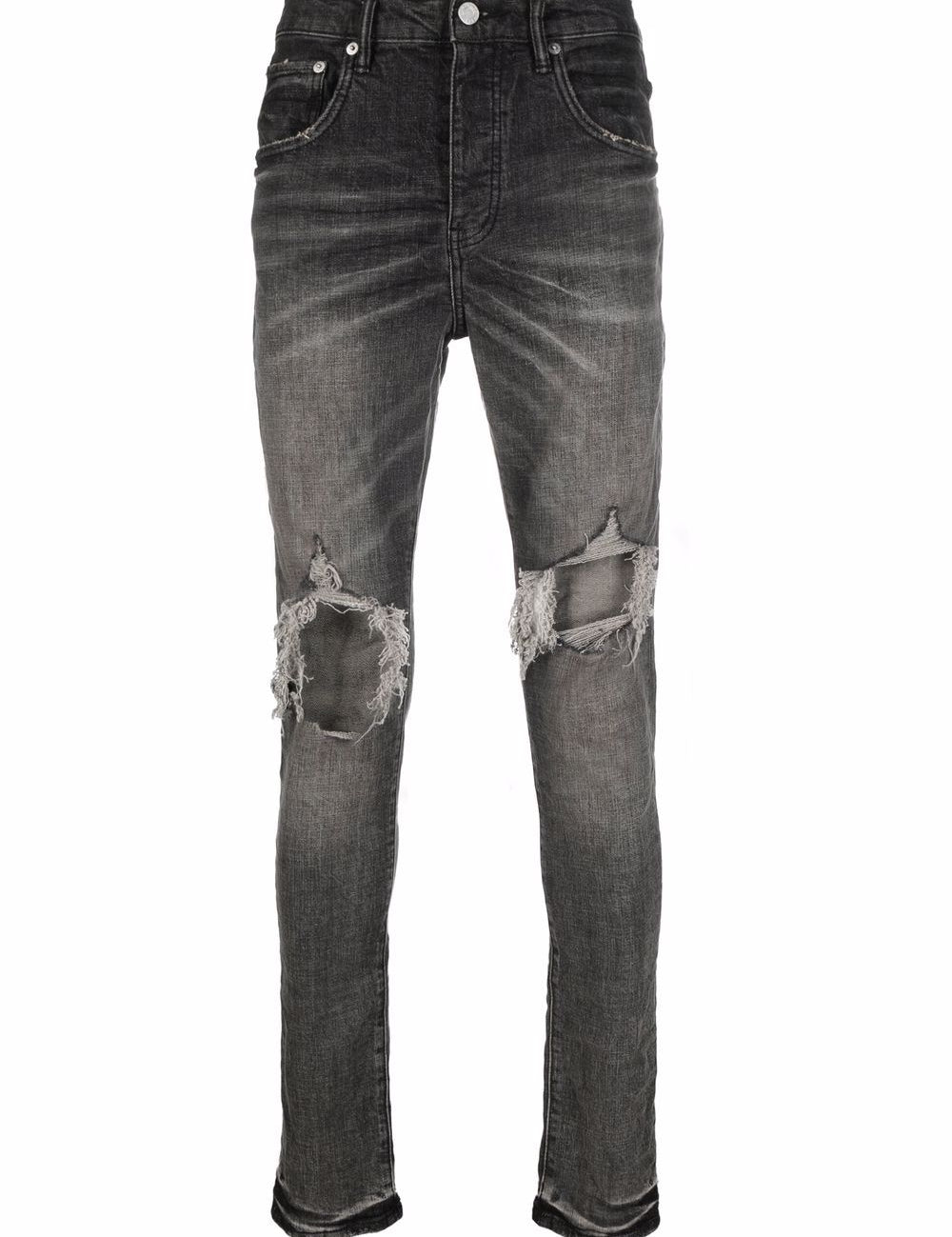 Jeans slim a vita bassa in grigio Purple - uomo 