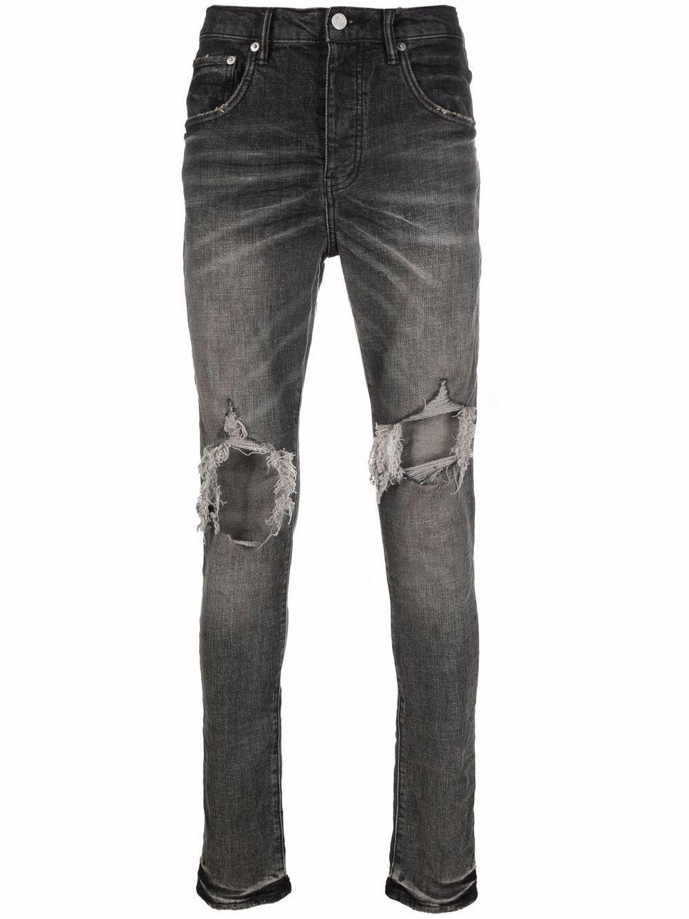 Jeans slim a vita bassa in grigio Purple - uomo 