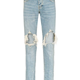 Jeans slim con strappi in blu Purple - uomo 