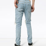 Jeans slim con strappi in blu Purple - uomo 