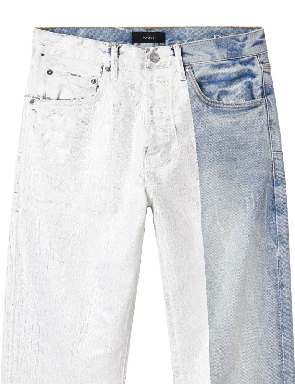 Jeans P011 con inserti in blu Purple - uomo 