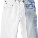 Jeans P011 con inserti in blu Purple - uomo 
