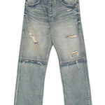 Jeans a gamba ampia con effetto vissuto in blu Purple - uomo 